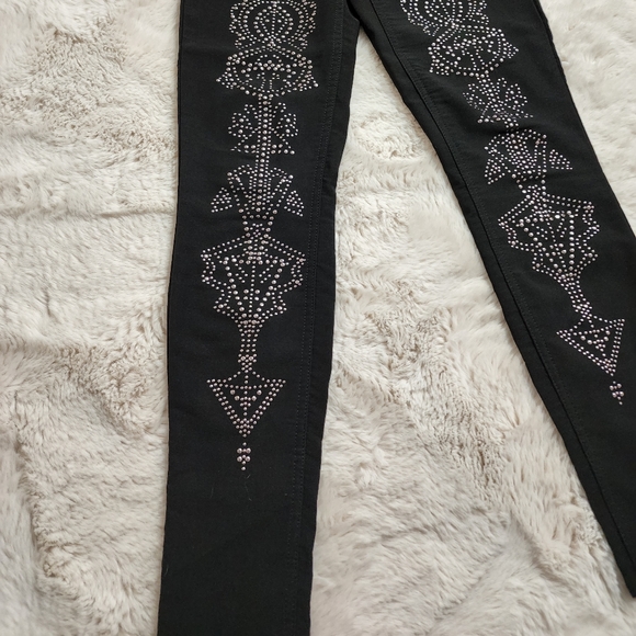 Rare H&M Black Beading High Waisted Strechy Streight Leg Pants Co ord Set - Picture 3 of 16